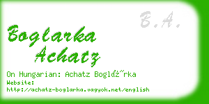 boglarka achatz business card